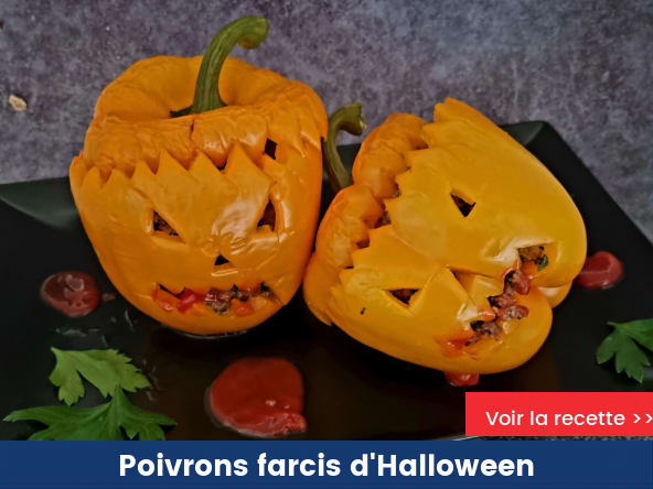 Poivrons farcis d'Halloween